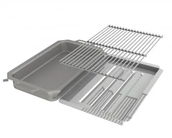 Kombi-Set 3-teilig Pfanne + Rost + Flammabdeckung für Gastrobräter 3-flammig